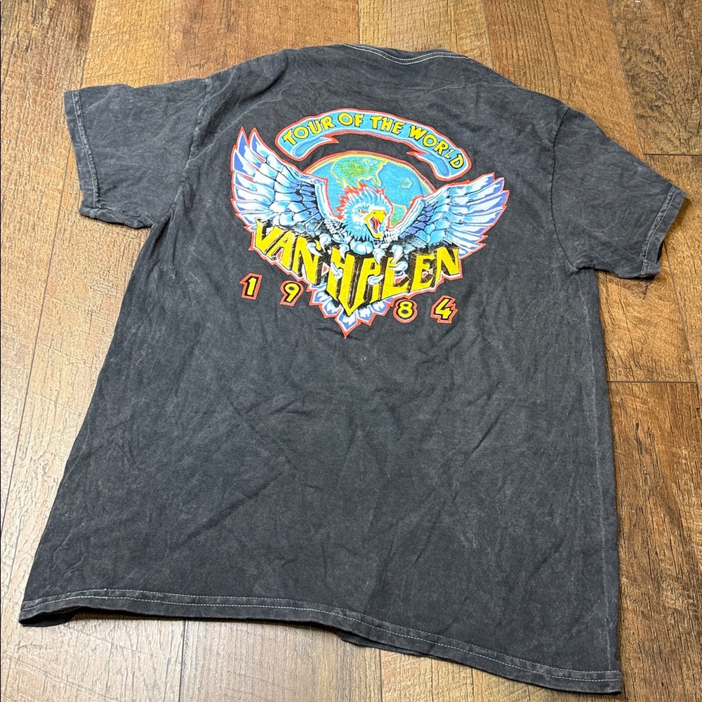 Van Halen tour of the world washed dye Band Tee Distressed dye size medium - Picture 2 of 7